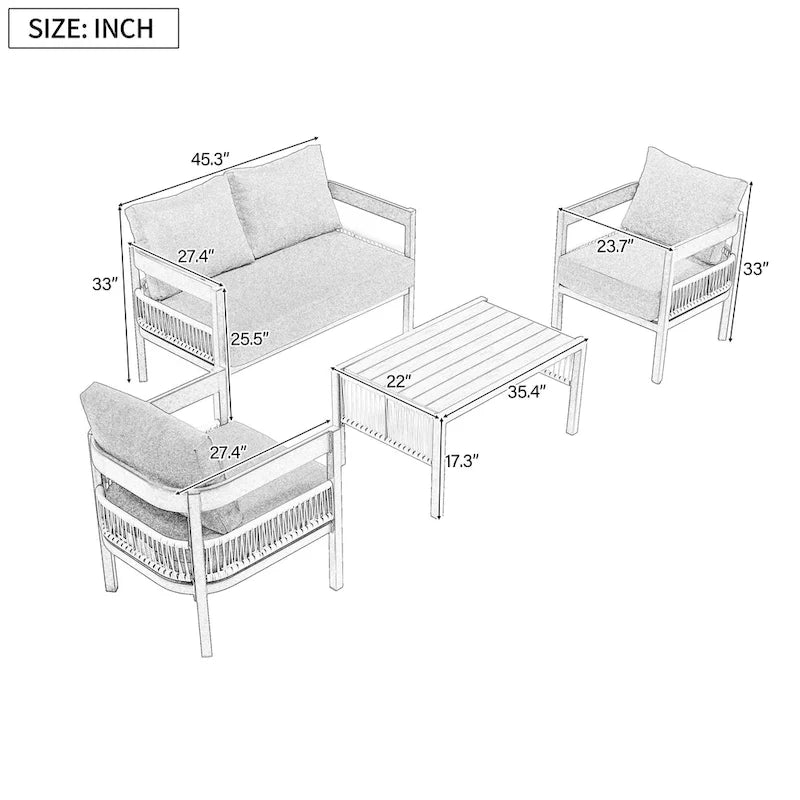 Multi-person Outdoor Iron Sofa Set