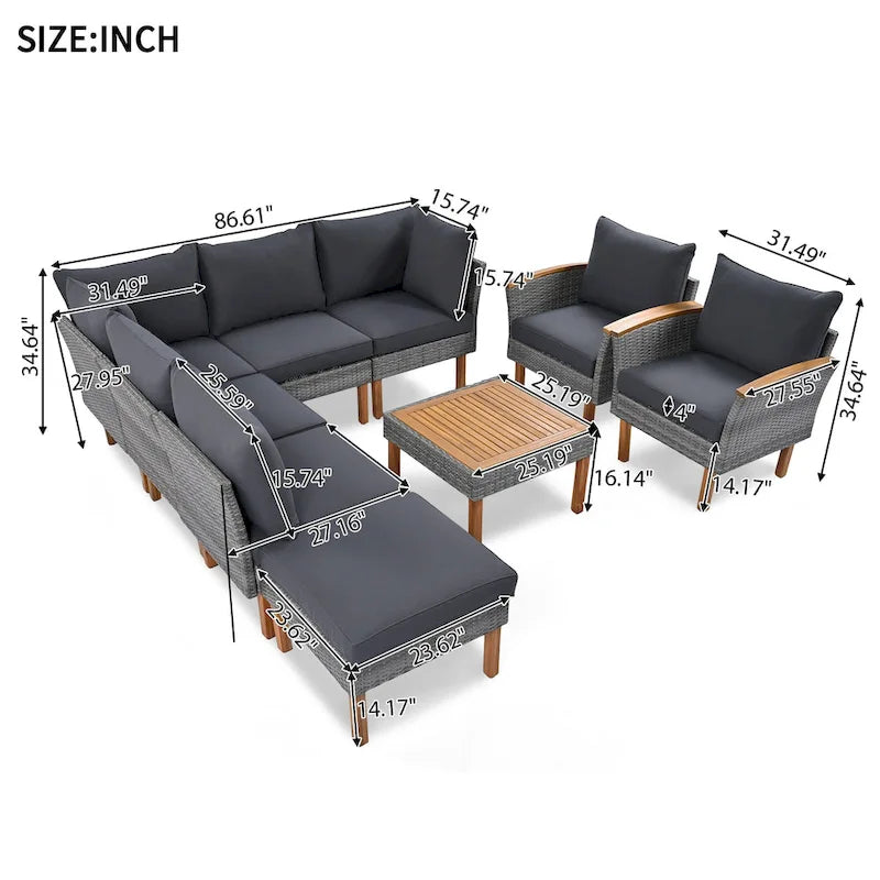 9-Piece Outdoor Conversation Set