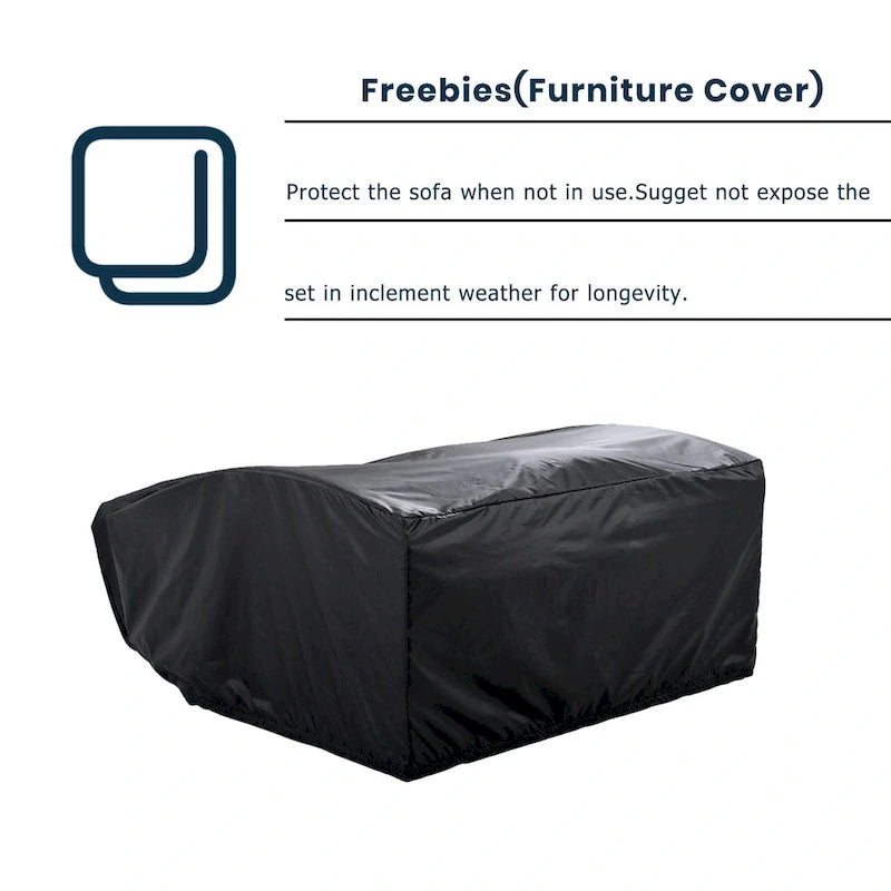 PE Wicker Rattan Double Chaise Lounge, 2-Person Reclining Daybed with Adjustable Back and Cushions, Patio Sun Lounger