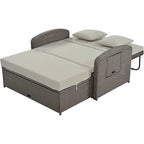 PE Wicker Rattan Double Chaise Lounge, 2-Person Reclining Daybed with Adjustable Back and Cushions, Patio Sun Lounger