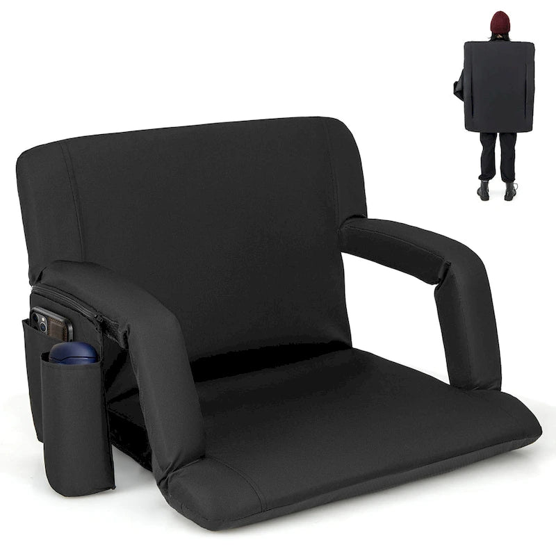 Costway 1/2 PCS Stadium Seat for Bleachers Bleacher Chair with 6