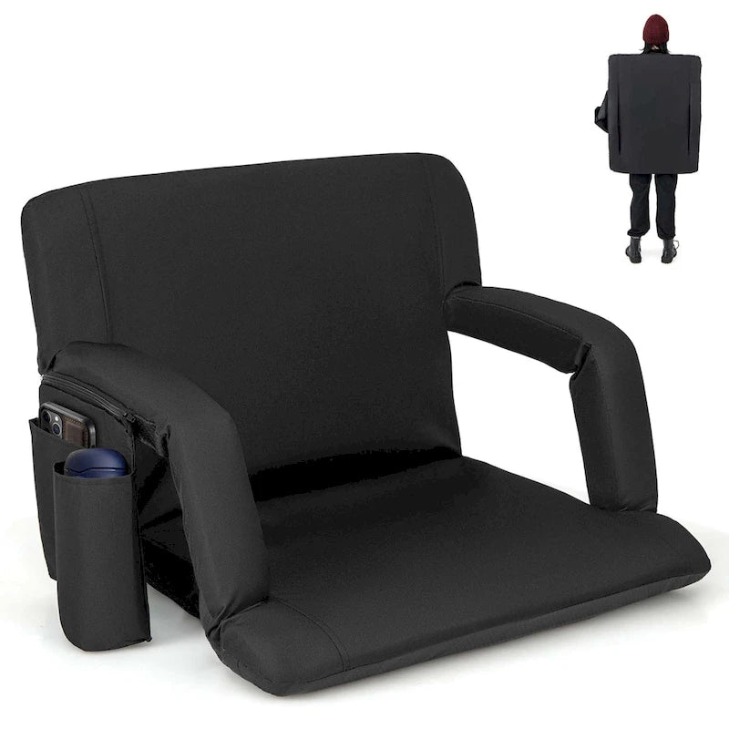 Costway 1/2 PCS Stadium Seat for Bleachers Bleacher Chair with 6