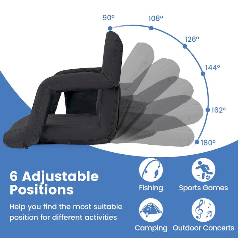 Costway 1/2 PCS Stadium Seat for Bleachers Bleacher Chair with 6