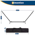 Hammock with Stand for Outside, 2-Person Outdoor Portable Hammock, 500lb Capacity + Waterproof Carry Bag