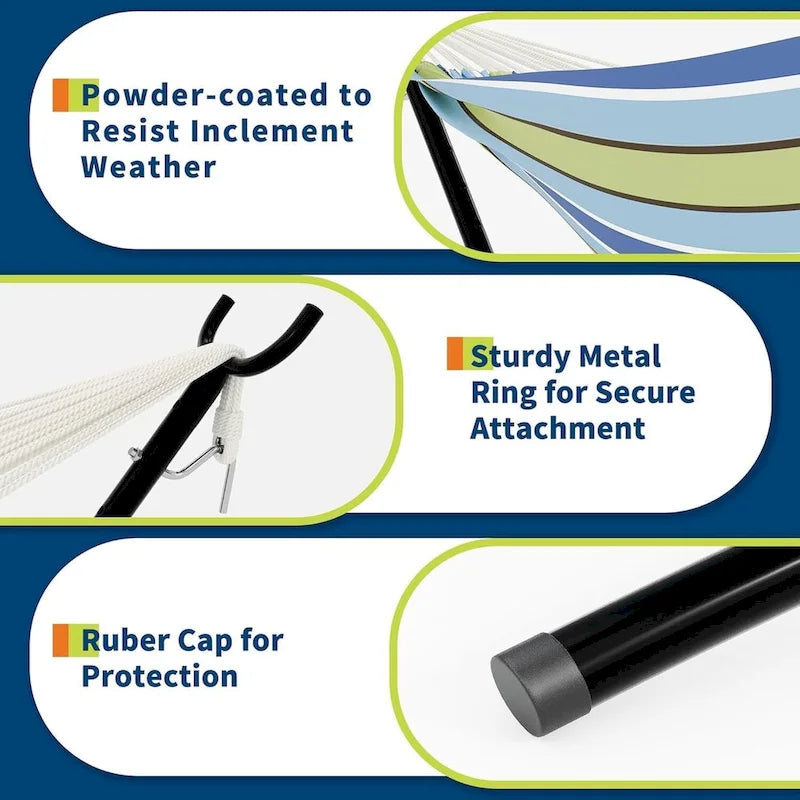 Hammock with Stand for Outside, 2-Person Outdoor Portable Hammock, 500lb Capacity + Waterproof Carry Bag