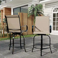 Outdoor Swivel Bar Stools Set for Deck, Patio