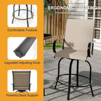Outdoor Swivel Bar Stools Set for Deck, Patio