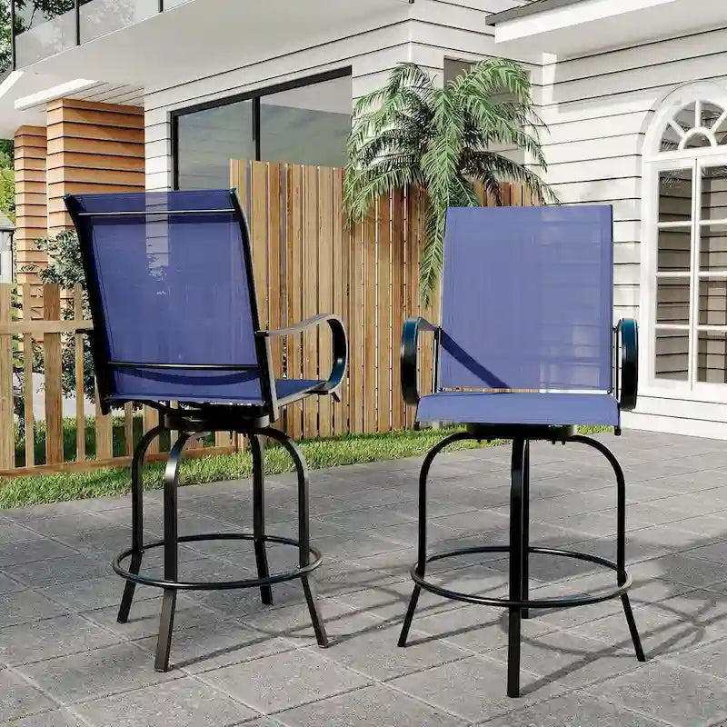 Outdoor Swivel Bar Stools Set for Deck, Patio