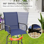 Outdoor Swivel Bar Stools Set for Deck, Patio
