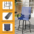 Outdoor Swivel Bar Stools Set for Deck, Patio