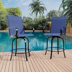 Outdoor Swivel Bar Stools Set for Deck, Patio