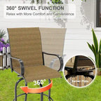 Outdoor Swivel Bar Stools Set for Deck, Patio