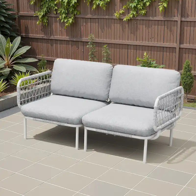 Outdoor Patio Sectional Sofa Set Cushioned Conversation Seating Set