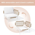 Outdoor Patio Sectional Sofa Set Cushioned Conversation Seating Set