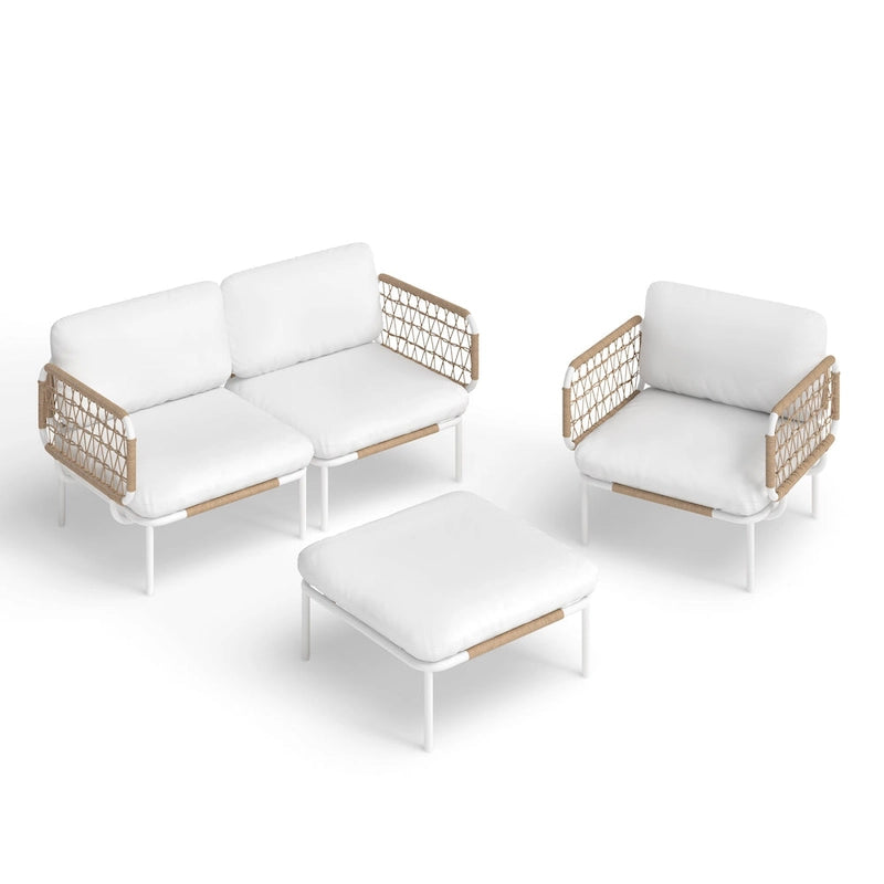 Outdoor Patio Sectional Sofa Set Cushioned Conversation Seating Set