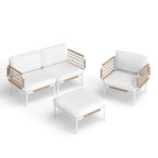 Outdoor Patio Sectional Sofa Set Cushioned Conversation Seating Set