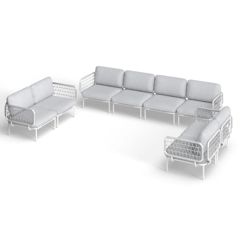 Outdoor Patio Sectional Sofa Set Cushioned Conversation Seating Set