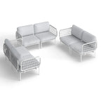 Outdoor Patio Sectional Sofa Set Cushioned Conversation Seating Set