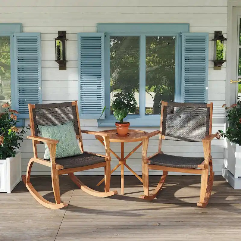 2 Pieces Patio Rocking Chair Set