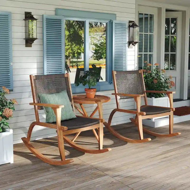 2 Pieces Patio Rocking Chair Set