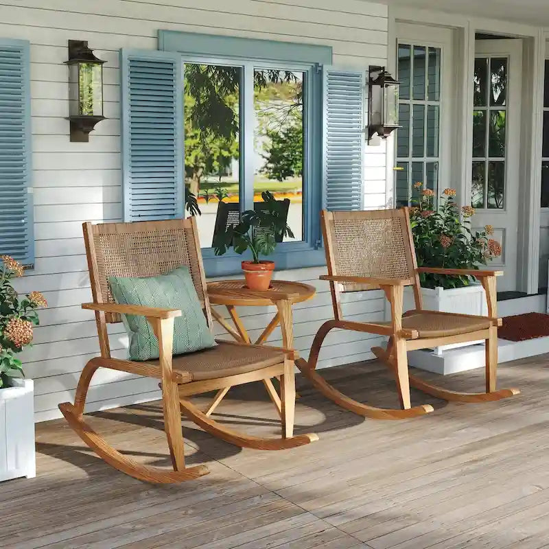 2 Pieces Patio Rocking Chair Set
