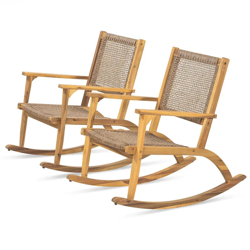 2 Pieces Patio Rocking Chair Set
