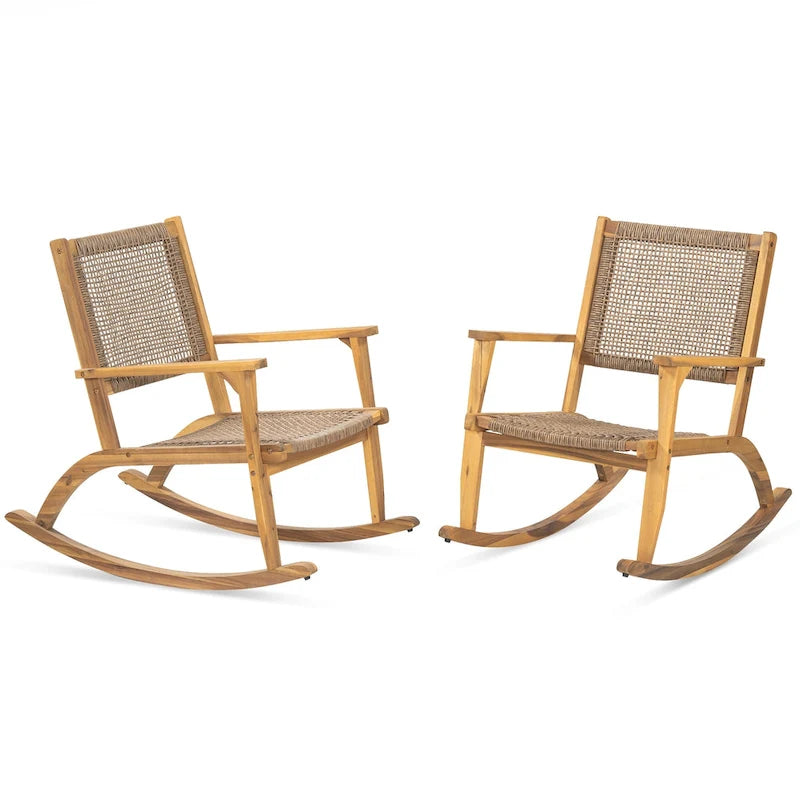 2 Pieces Patio Rocking Chair Set