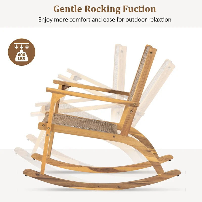 2 Pieces Patio Rocking Chair Set