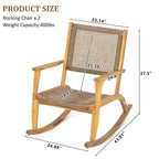 2 Pieces Patio Rocking Chair Set