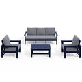 Outdoor Patio HDPE Sectional Sofa and Table Set, Removable Cushions Included