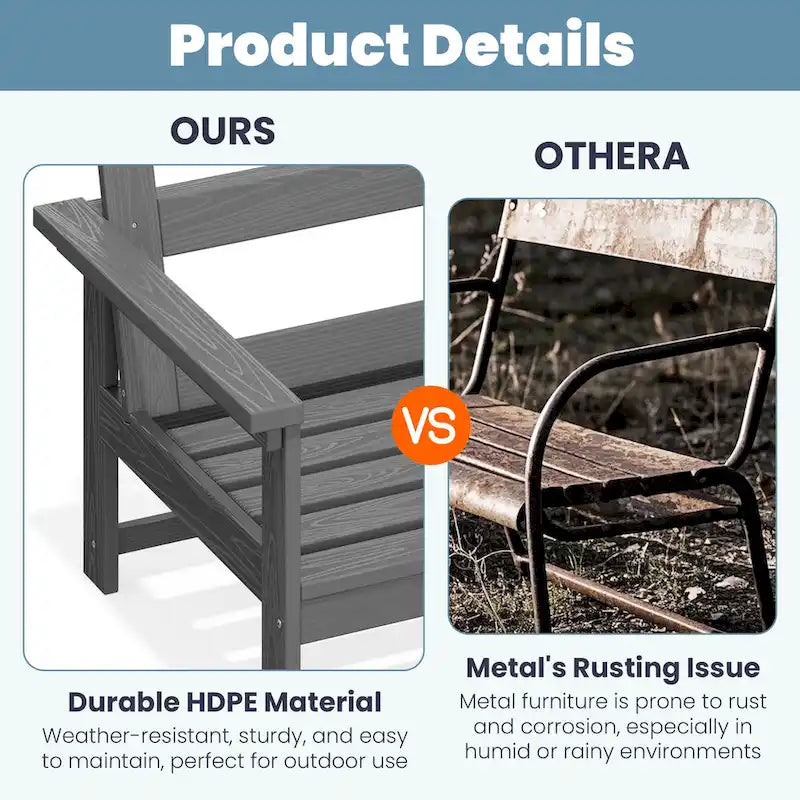 Outdoor Patio HDPE Sectional Sofa and Table Set, Removable Cushions Included