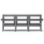 Outdoor Patio HDPE Sectional Sofa and Table Set, Removable Cushions Included