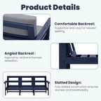 Outdoor Patio HDPE Sectional Sofa and Table Set, Removable Cushions Included