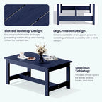 Outdoor Patio HDPE Sectional Sofa and Table Set, Removable Cushions Included