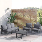 Outdoor Patio HDPE Sectional Sofa and Table Set, Removable Cushions Included