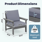 Outdoor Patio HDPE Sectional Sofa and Table Set, Removable Cushions Included