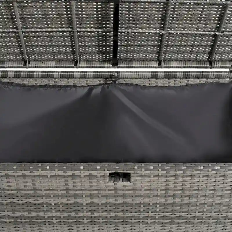 Outdoor 2-Piece Rattan Canopy Daybed Sunbed with Storage & Recliner