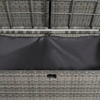 Outdoor 2-Piece Rattan Canopy Daybed Sunbed with Storage & Recliner