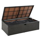 Outdoor 2-Piece Rattan Canopy Daybed Sunbed with Storage & Recliner