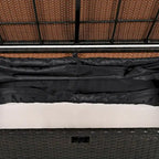 Outdoor 2-Piece Rattan Canopy Daybed Sunbed with Storage & Recliner