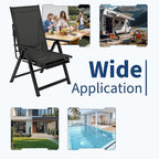 Folding Chaise Lounge Chair with10 Adjustable Positions and Retractable Footrest