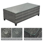 8-Piece Outdoor Wicker Curved Sectional Sofa Set with Coffee Table