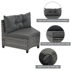 8-Piece Outdoor Wicker Curved Sectional Sofa Set with Coffee Table