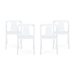Orchid Outdoor Stacking Dining Chair (Set of 4) by Christopher Knight Home - 21.50  W x 19.50  D x 30.50  H