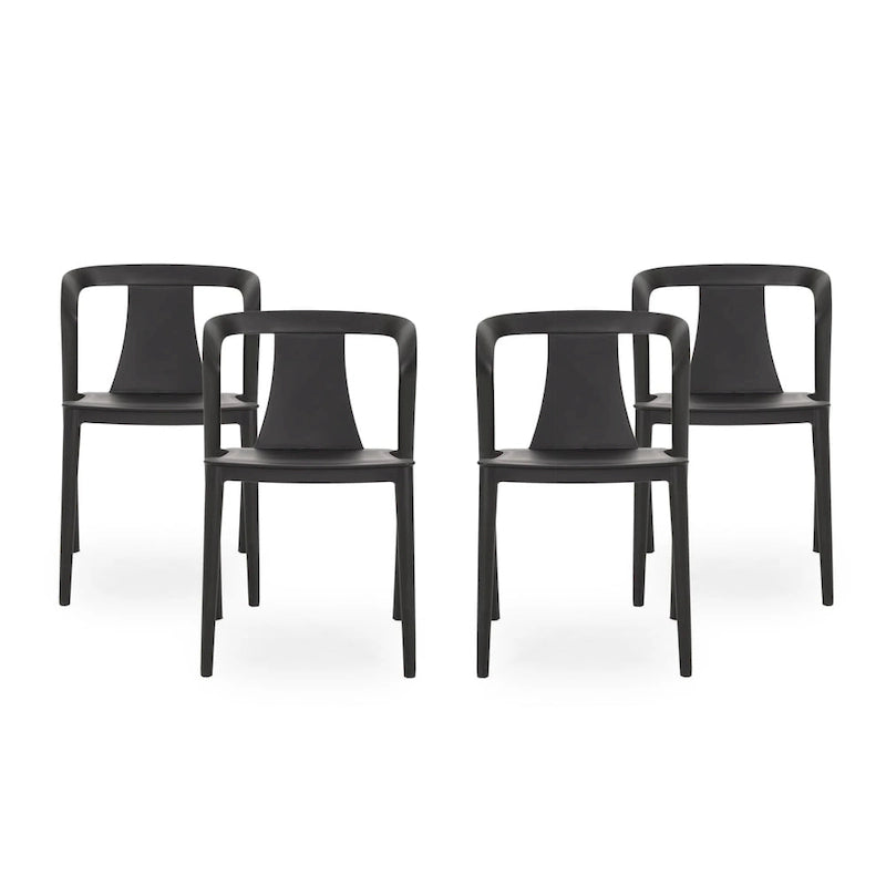 Orchid Outdoor Stacking Dining Chair (Set of 4) by Christopher Knight Home - 21.50  W x 19.50  D x 30.50  H