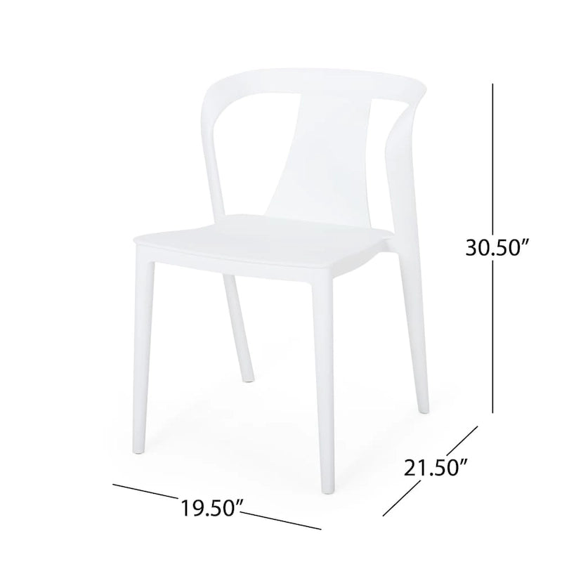 Orchid Outdoor Stacking Dining Chair (Set of 4) by Christopher Knight Home - 21.50  W x 19.50  D x 30.50  H