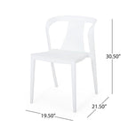 Orchid Outdoor Stacking Dining Chair (Set of 4) by Christopher Knight Home - 21.50  W x 19.50  D x 30.50  H