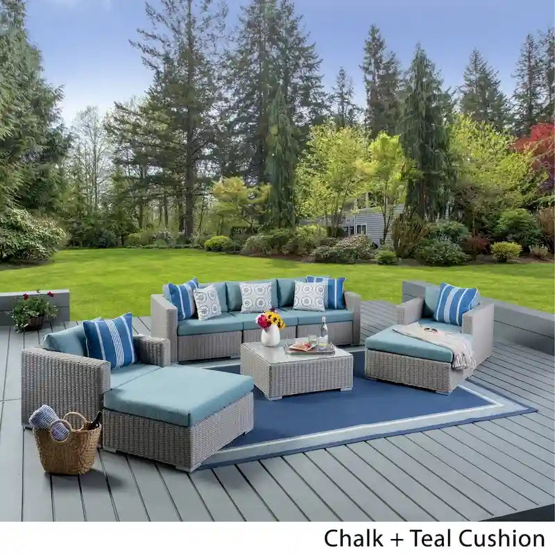 Santa Rosa Outdoor 8-piece Wicker Sectional Sofa Set with Cushions by Christopher Knight Home