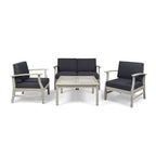 Perla Acacia 5-piece Chat Set with Cushions by Christopher Knight Home