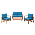 Perla Acacia 5-piece Chat Set with Cushions by Christopher Knight Home